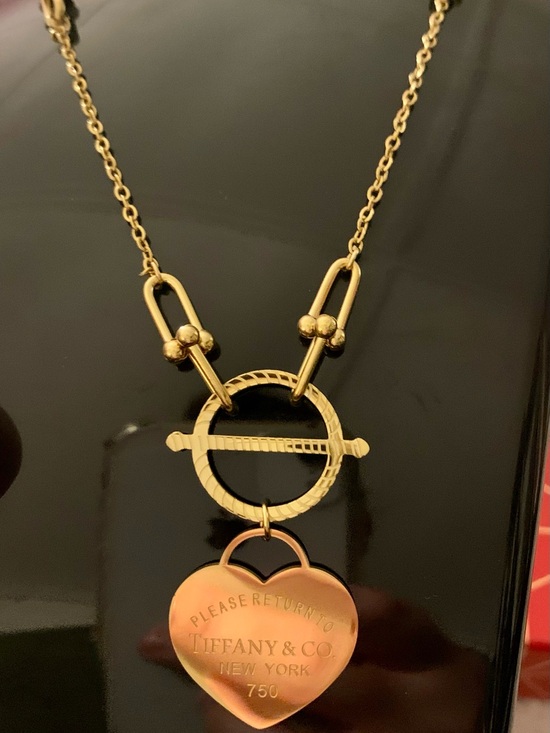 Fashion Jewelry Jewelry - Brand New ! Fashion long Gold Toggle Heart Tag Pendant Necklace